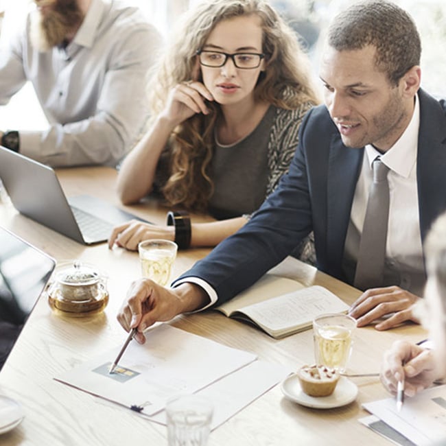 People working together at a table